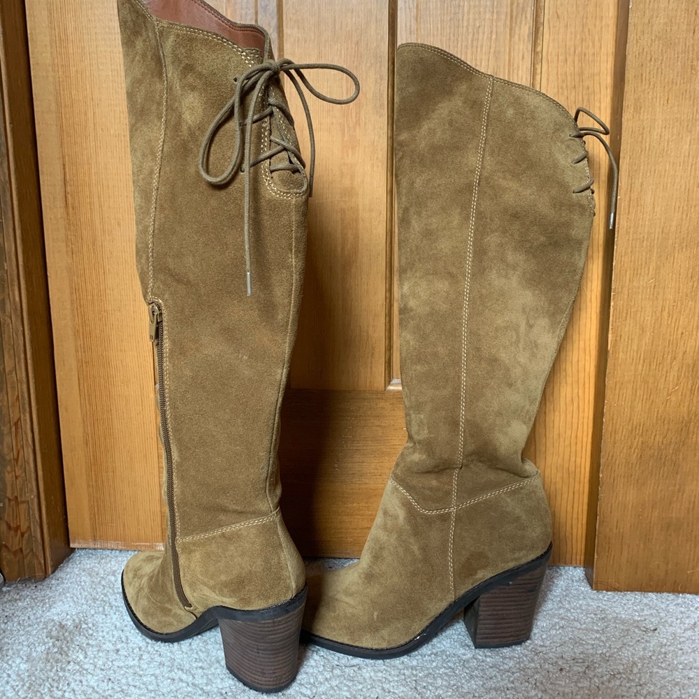 Lucky Brand OTK boots, tan/brown, Size 9.5